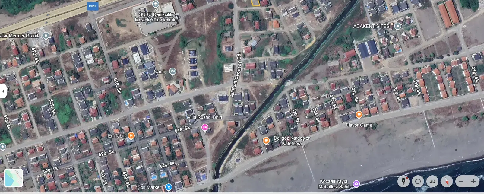 Kocaali alandere mh Denize 100m, Hastaneye ve yüksek okula Komşu Satılık 262 m² Arsa